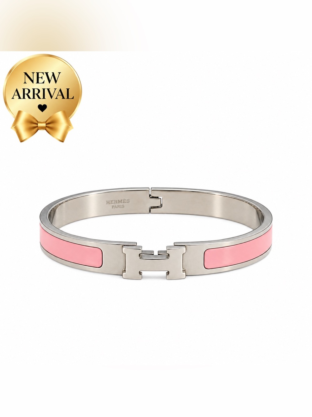 💗 Women’s Pink Enamel & Palladium-Tone Bracelet 💗